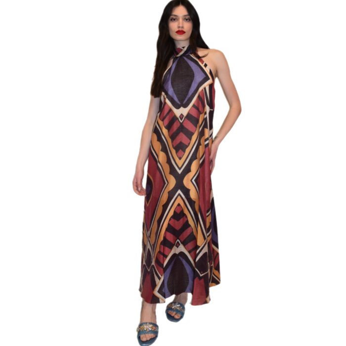 Abito lungo in stampa etnica ANITIE'