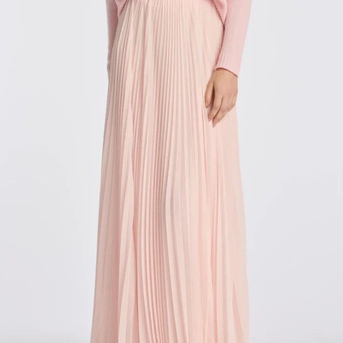 Gonna plissè in chiffon rosa cipria WEILL