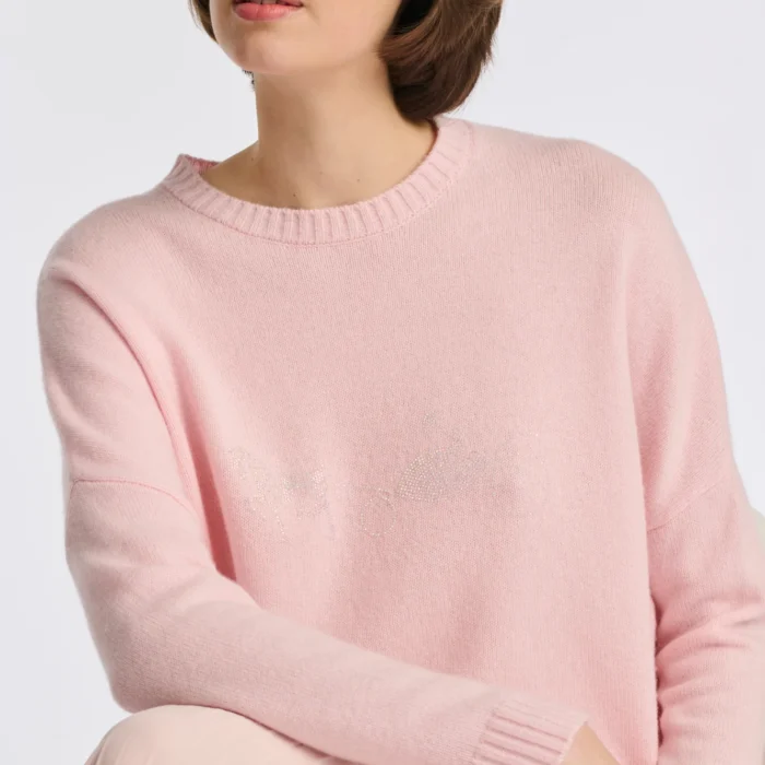 Maglia con logo in misto cashmere rosa WEILL