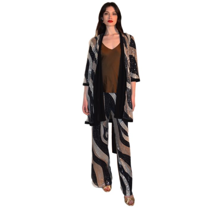 Completo pantalone ricamato motivo geometrico Z.O.E.