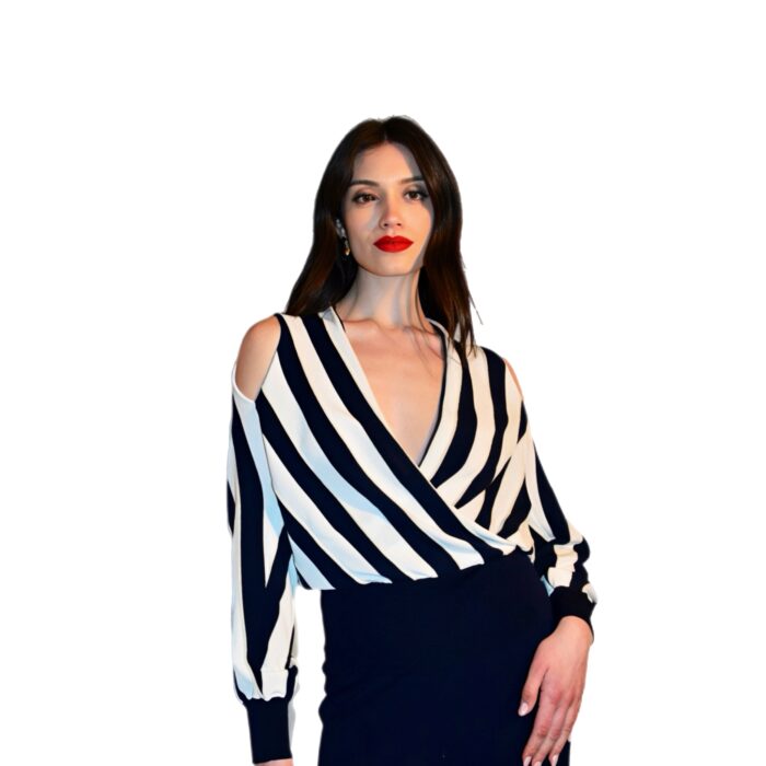 Maglia a righe con omeri scoperti LAFTY LIE