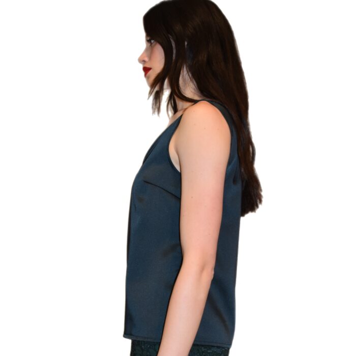 Canotta In Raso verde scuro CLO'