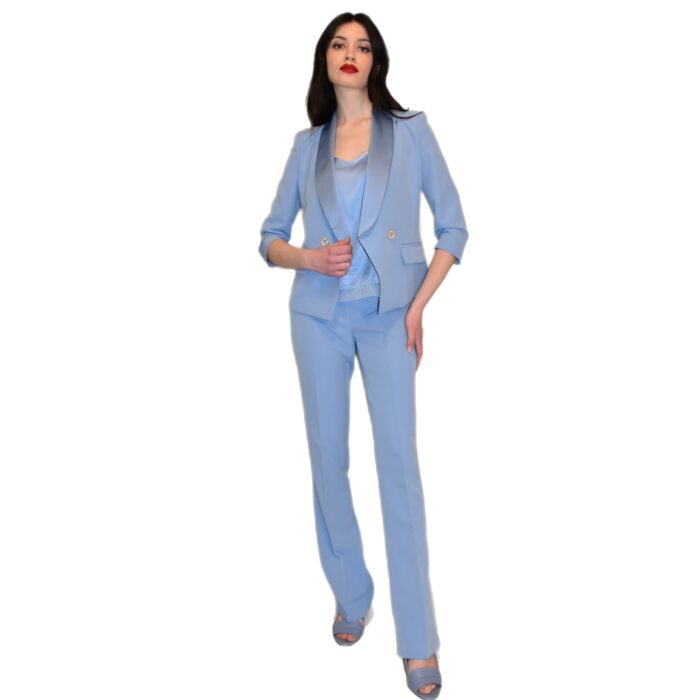 Tailleur Doppiopetto con revers lucidi CLO’