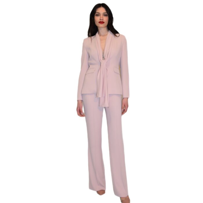 Tailleur in cady con sciarpetta ANITIE’
