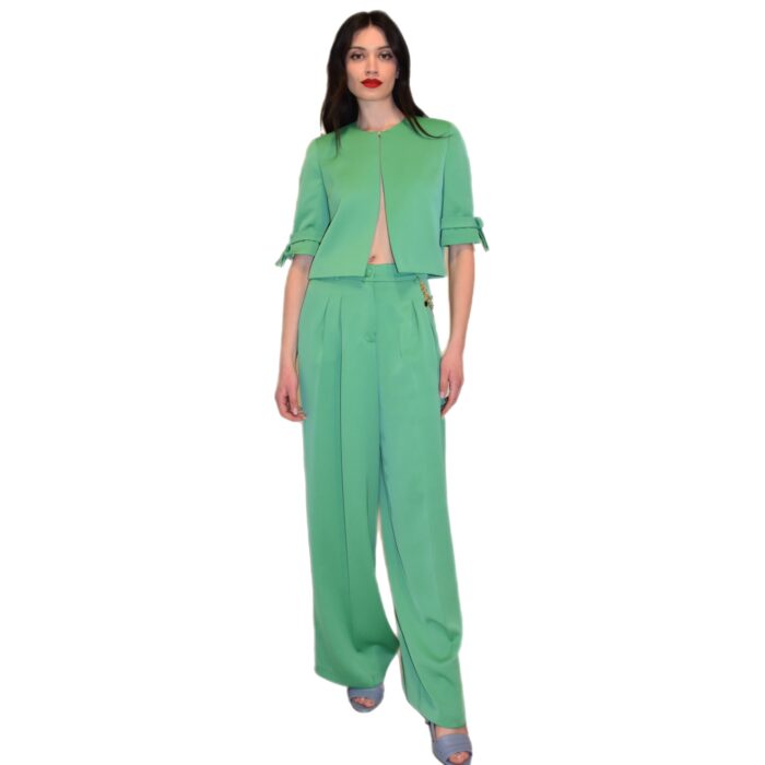 Tailleur in cady con giacca corta dettaglio fiocchi GM by GAI MATTIOLO