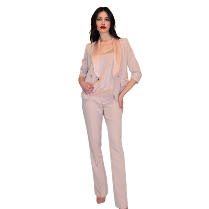 Tailleur Doppiopetto con revers lucidi CLO’