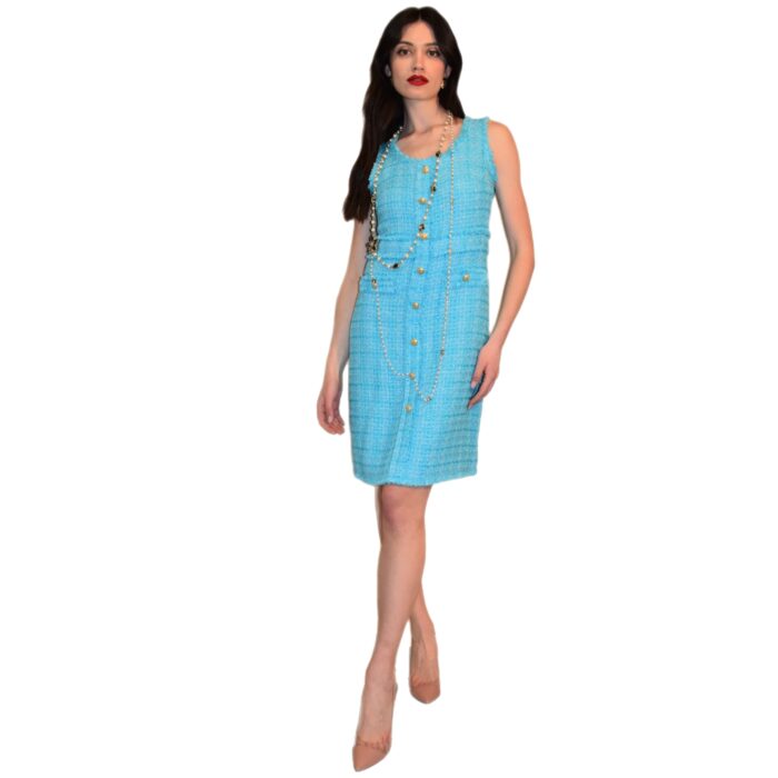 Abito svasato in tweed con frange WEILL PARIS