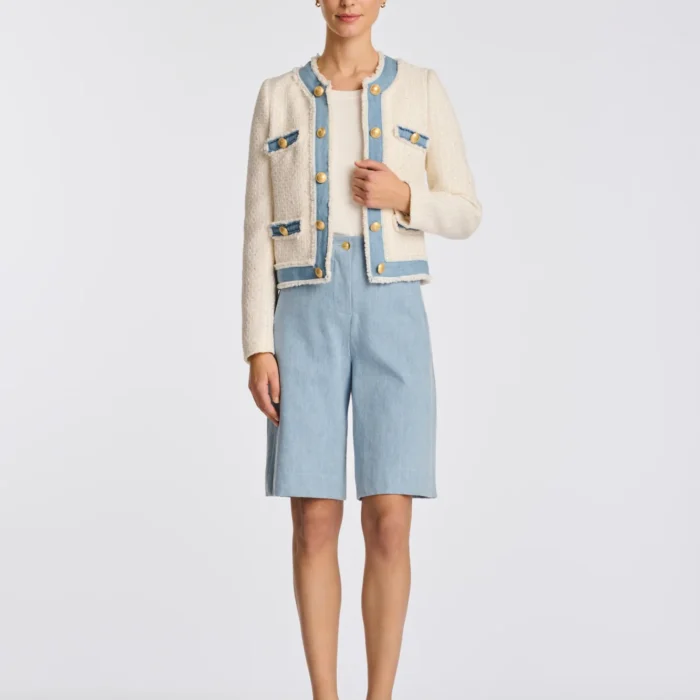 Giacca in tweed bianca e denim WEILL PARIS