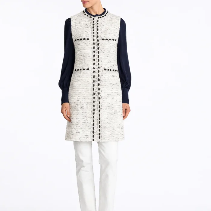 Giacca lunga senza maniche in tweed con frange WEILL PARIS