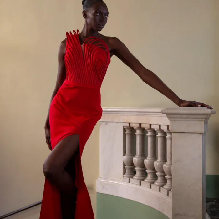 Abito lungo Con bustino geometrico ELISABETTA DORI