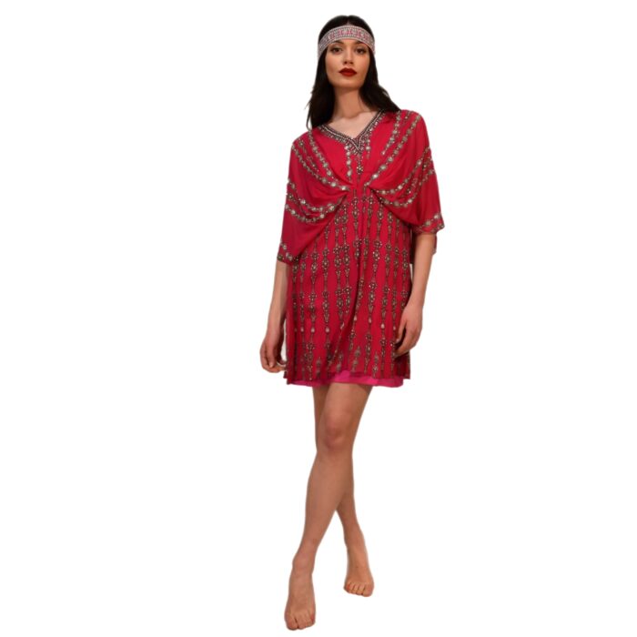 Abito in chiffon di seta stampa catene MIAU