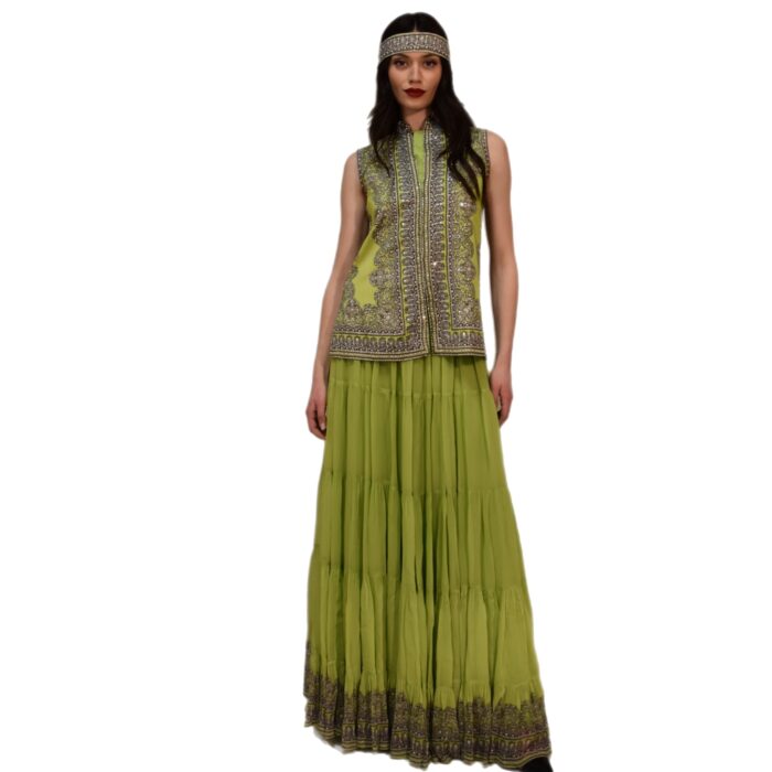 Completo gonna e gilet in chiffon con punti luce MIAU