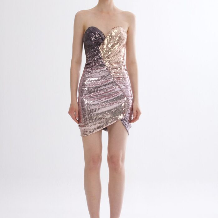 Mini abito di paillettes multicolor TASSOS