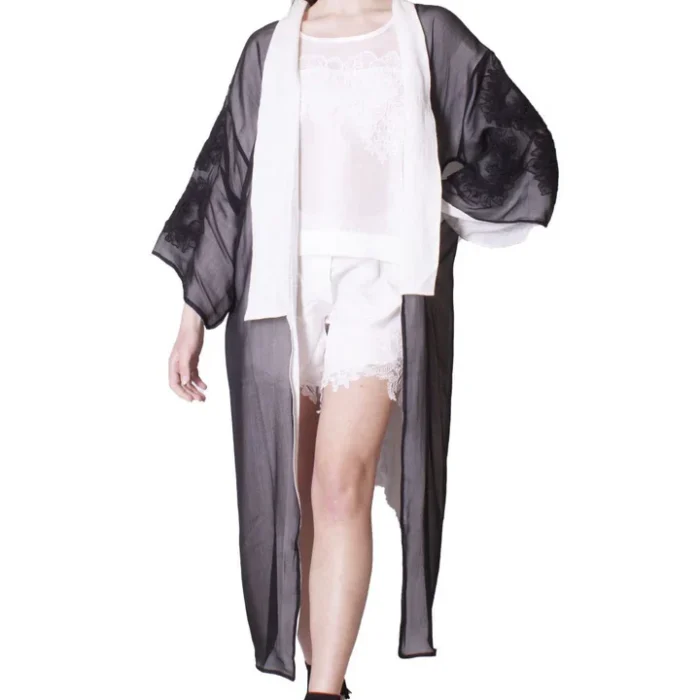 Giacca Kimono Doppiata Con Ricami MAURIZIO