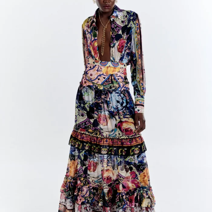 Completo con gonnellone in chiffon stampa Gipsy ATELIER LEGORA