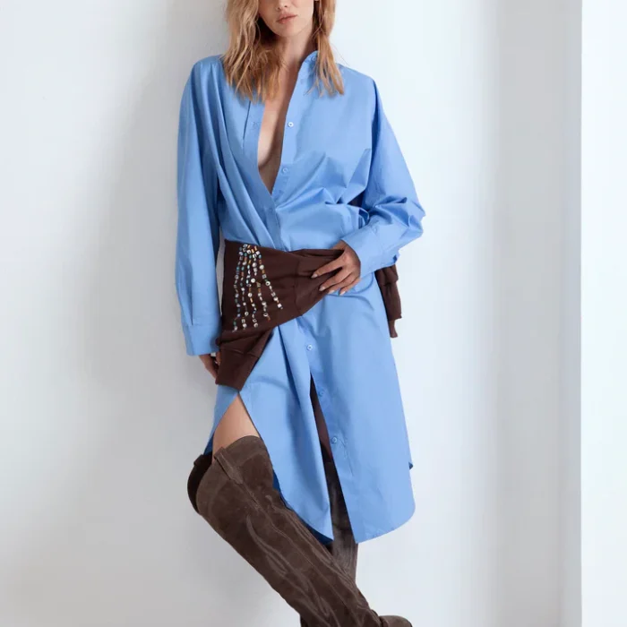 Abito chemisier in cotone dettaglio borchie ODI ET AMO