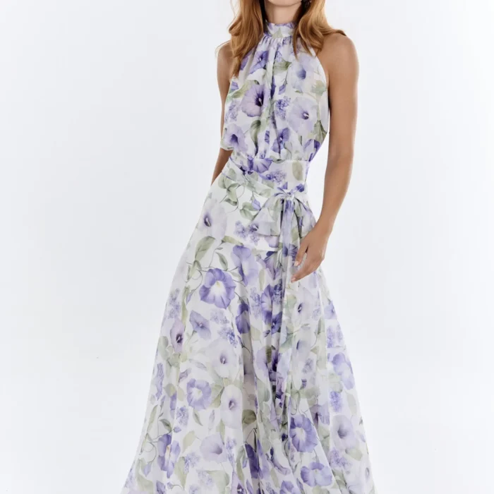 Completo con gonnellone in organza stampa peonie ATELIER LEGORA