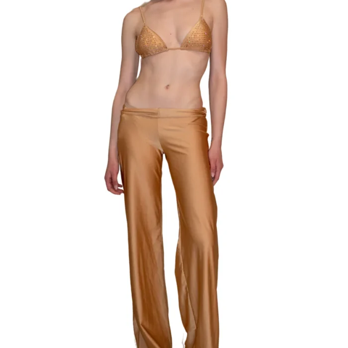 Pantalone largo in lycra gold ILARIA VITAGLIANO