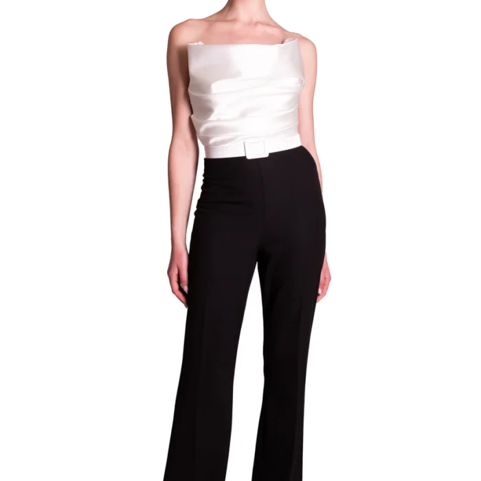 Tuta bicolor con bustier di raso META 4