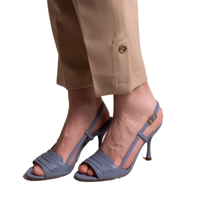 Sandali in pelle blu pervinca 90mm GOLD&ROUGE