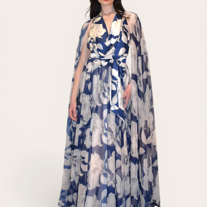 Abito lungo in chiffon stampa floreale GIADA CURTI