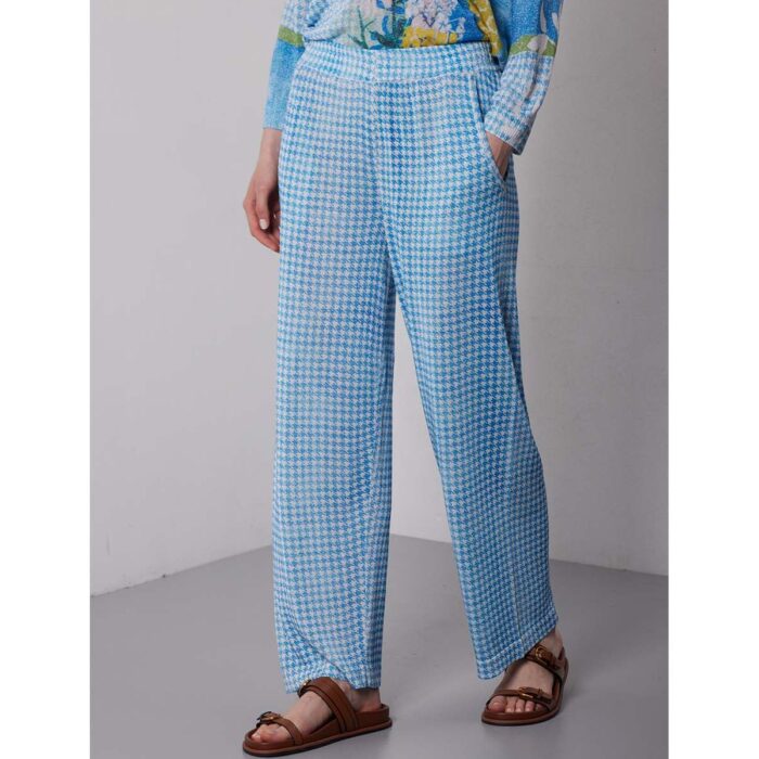 Pantalone stampa Pied de Poule in viscosa e lurex JEI’S