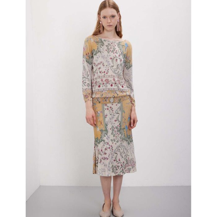 Maglia con scollatura ampia in pattern Wallpaper JEI'S