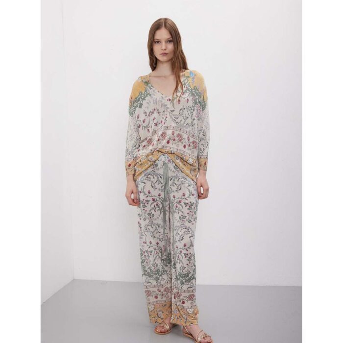 Maglia over con scollo a V in pattern Wallpaper JEI'S