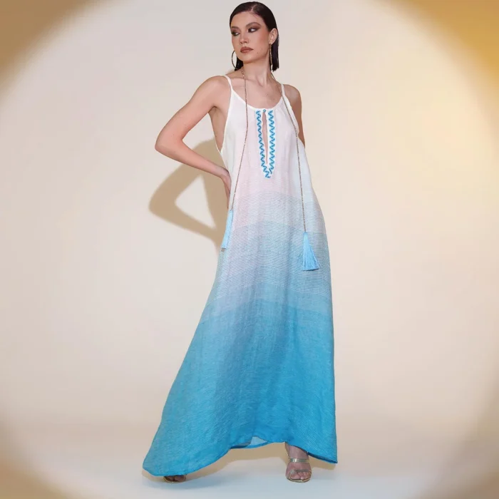 Abito lungo sfumato con filo lurex PHO