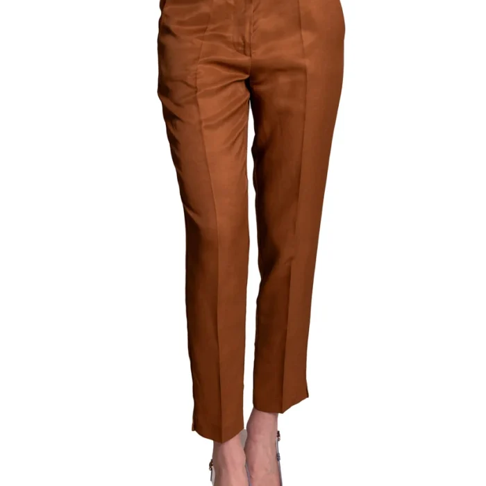 Pantaloni dritti in lino lucido D19