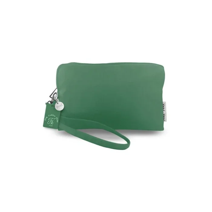 Pochette Di Nylon Con Zip verde F**K