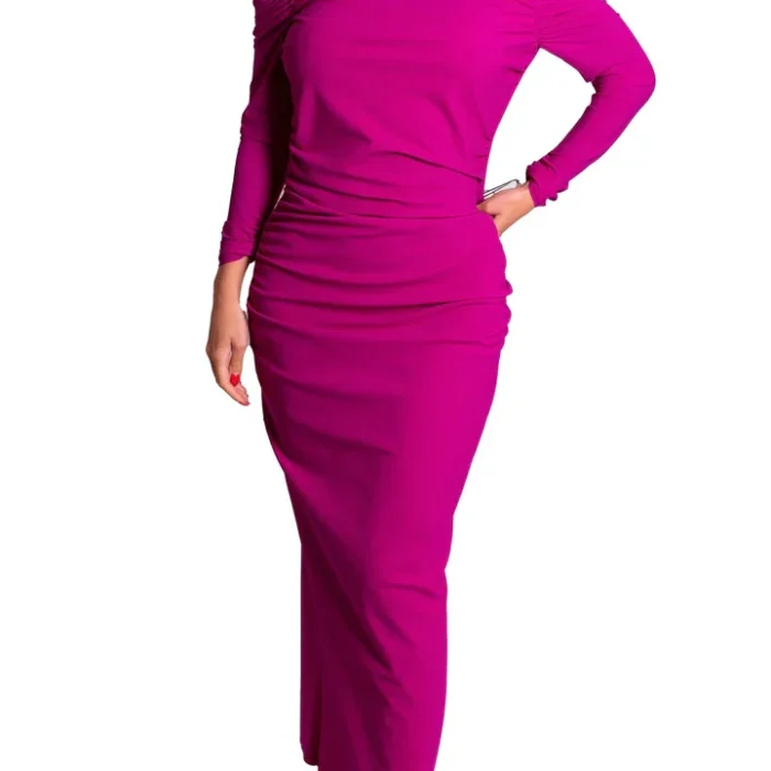 Abito Yu midi in jersey stretch con arricciatura laterale CHIARA BONI