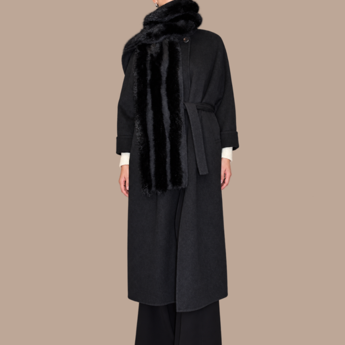 Cappotto lungo in panno con maxi sciarpa ANITIE'