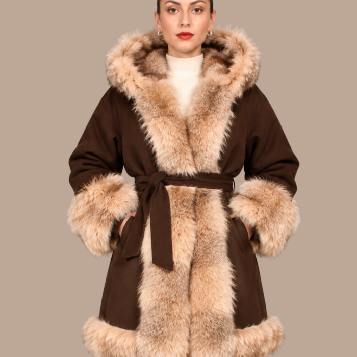Cappotto di nylon reversibile con ecopelliccia VIOLANTI