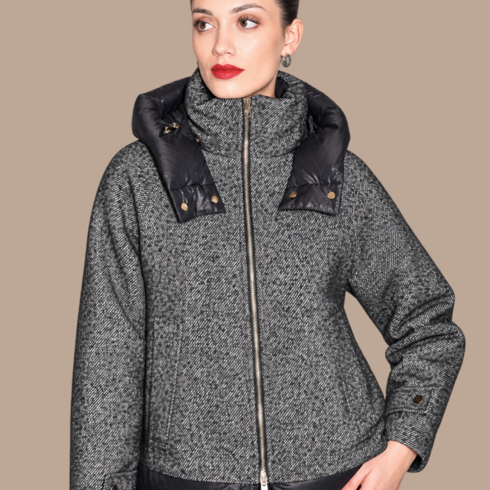 Giacca piumino in panno tweed VIOLANTI