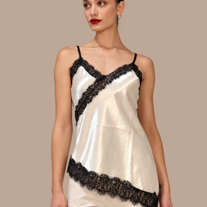 Top In Raso con inserti di pizzo Z.O.E.