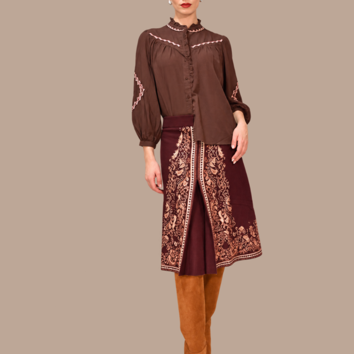 Gonna svasata in maglia dettaglio lurex MEISIE