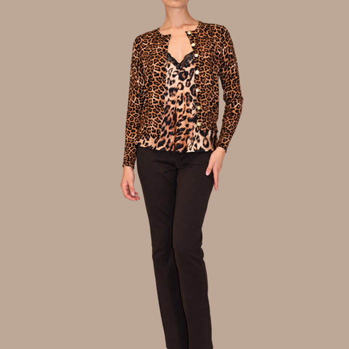 Cardigan in viscosa stampa animalier Z.O.E.