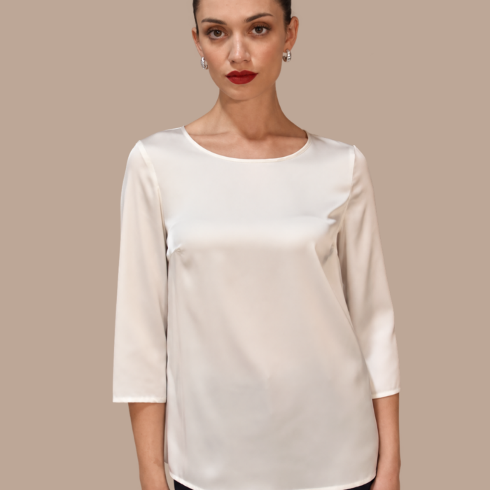 Blusa bianca In Raso Stretch CLO'