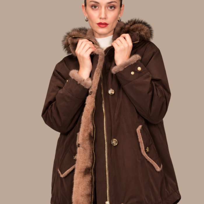 Parka di nylon reversibile con cappuccio VIOLANTI