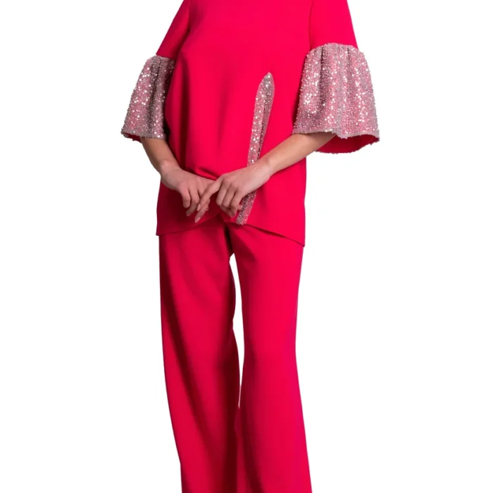Completo pantalone In Cady Con Maniche Paillettes FELY CAMPO