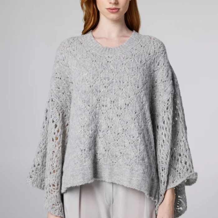 Maglia over in misto alpaca con retro di pizzo MAURIZIO
